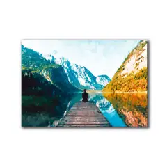 HOGAR VENECIA - Cuadro Decorativo Oleo Muelle M 70x45 cm - impresion en Tela Poliester