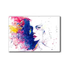 VENECIA - Cuadro Decorativo Rostro Acuarela M 70x45 cm - impresion en Tela