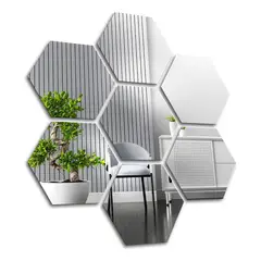 HOGAR DE MIS SUENOS - Brillo Geométrico Espejos Hexagonales Para Una Deco Moderna