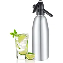 GENERICO - Maquina Sifon Gasificadora Agua Carbonatada Con Gas 1 Litro Plateado