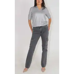 L Y H - Jean Para Mujer Gris Claro Marca L&H