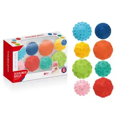 GENERICO - Caja de pelotas sensoriales texturizada para bebé x8 unidades