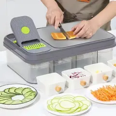 GENERICO - Picador Cortador De Verduras Vegetales Multiusos 28 En 1 Tabla Picar