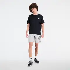 NEW BALANCE - Pantaloneta Marca Original Tenacity Gris Hombre