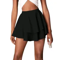 NEGRELI - Falda CORTA DOBLE CAPA