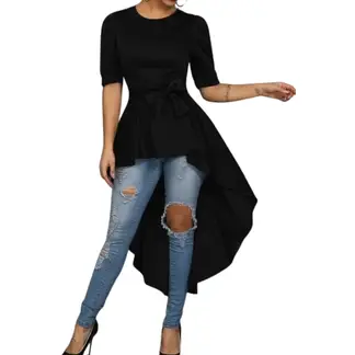 NEGRELI - BLUSA COLA DE PATO CON LAZO