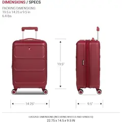 SWISSGEAR - Maleta dura expandible con ruedas spinner 8090 Carry-On 20