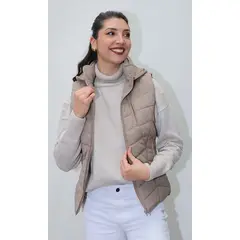L Y H - Chaleco Para Mujer Beige Marca L&H