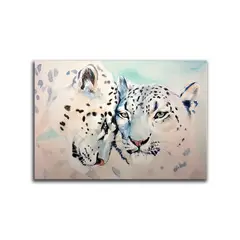 VENECIA - Cuadro Decorativo Leopardo Acuarela XL 120x80 - impresion en Tela