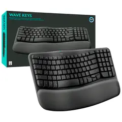 LOGITECH - Teclado Inalámbrico Ergonómico WAVE KEYS Gris Inglés