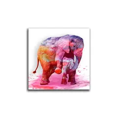 HOGAR VENECIA - Cuadro Decorativo Elefante Rosa L 60x60 cm - impresion Tela Poliester
