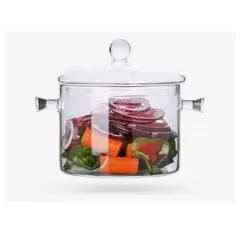 INNOVA - Olla De Vidrio Templado 1500 Ml Transparente Para Altas Temperaturas