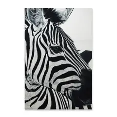 HOGAR VENECIA - Cuadro Decorativo Cebra Fondo Blanco XL 120x80 - impresion en Tela