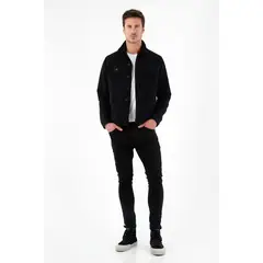 TENNIS - Chaqueta negra en denim para hombre