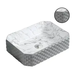 GENERICO - Lavamanos Ceramico Gris Texturizado Moderno Rectangular