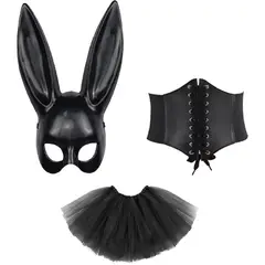 GENERICO - Conjunto Disfraz De Coneja Para Damas Coneja Cosplay 3 Pieza