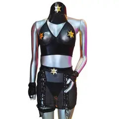 GENERICO - Disfraz sexy Policia Sensual lencería erótica Negro