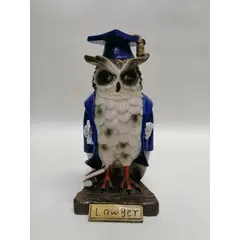 GENERICO - Escultura Italy Búho Abogado Graduacion Marmolina Y Oleo