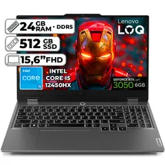 LENOVO - Portátil Gamer LOQ Intel Core i5-12450HX RTX 3050 24GB RAM 512GB SSD 15.6” FHD