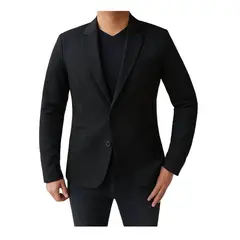 MODA EN CIRCUITO - Bleiser En PUNTO ROMA Gabán O Chaqueta Para Hombre NEGRO