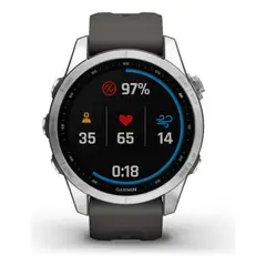 GARMIN - Fenix 7S Grafito Elegancia Deportiva en 42mm Correa Silicona