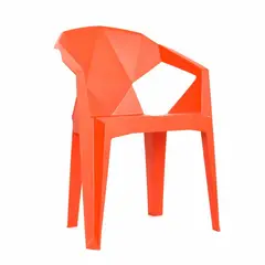 GENERICO - SILLA PLÁSTICA DISEÑO ORIGAMI ROJA
