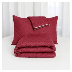 HOGARETO - Protector Acolchado Cama Queen + 2 Fundas de Almohada Color Café