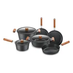 SCHAFFHAUSEN - Batería Juego Ollas 9 Piezas Color Negro