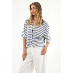 TENNIS - Camisa tejida con diseño a rayas para mujer