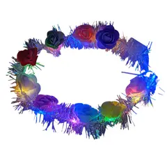 GENERICO - Corona De Luces Led Con Flores Multicolor