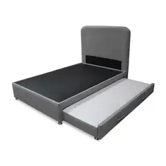 GENERICO - Cama Tarima Nido Comfort 100 Sencillo más Espaldar Gris
