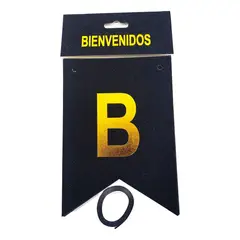 GENERICO - Feston bienvenido negro escarchado