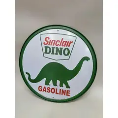 GENERICO - Aviso Metal Redondo Usa Sinclair Gasoline Original