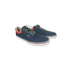 TOMMY HILFIGER - Tenis Azul Oscuro De Cuero Con Suela Cupsole FM0FM04051DW5