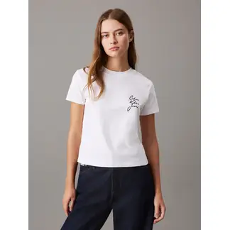 CALVIN KLEIN - Camiseta blanca slim con logo