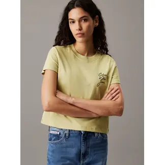 CALVIN KLEIN - Camiseta verde slim con logo