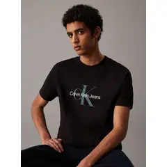 CALVIN KLEIN - Camiseta negra con monograma