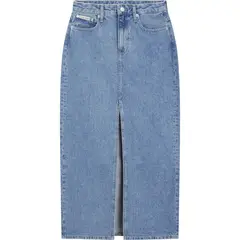 CALVIN KLEIN - Falda azul denim maxi con abertura