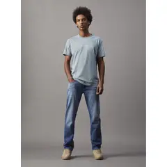 CALVIN KLEIN - Camiseta azul con logo pequeño