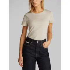 CALVIN KLEIN - Camiseta Beige Slim En Algodón Con Logo