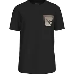 CALVIN KLEIN - Camiseta negra suave con monograma en caja