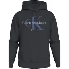CALVIN KLEIN - Buzo negro con capota con monograma
