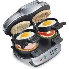 HAMILTON BEACH - Sandwichera Doble 25490a Para Desayuno Cena