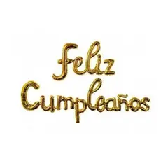 GENERICO - Feliz Cumpleaños Globo Metalizado Letras Cursiva dorado