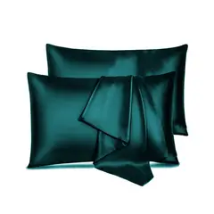 GENERICO - Fundas de Almohada Satín Premium Petroleo Set x 2 unds