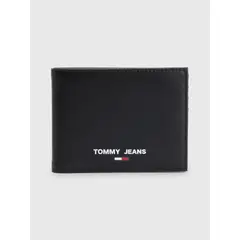 TOMMY HILFIGER - Billetera negra Essential con logo