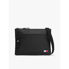 TOMMY HILFIGER - Billetera negra de mano con correa cruzada Essential