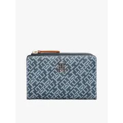 TOMMY HILFIGER - Billetera azul plegable TH Monoplay