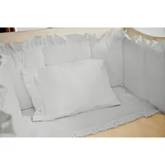 LILE - Juego de Sábanas Gris Boleros para Cunas