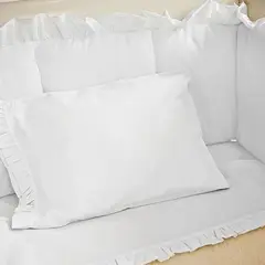 LILE - Juego de Sábanas Blanco para Cunas Borde Boleros